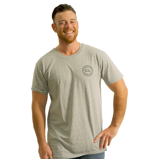 Mens Classic Signature CL T Shirt  - Stone - Black Logo