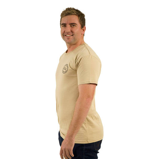 Mens Classic Signature CL T Shirt  - Tan - Black Logo