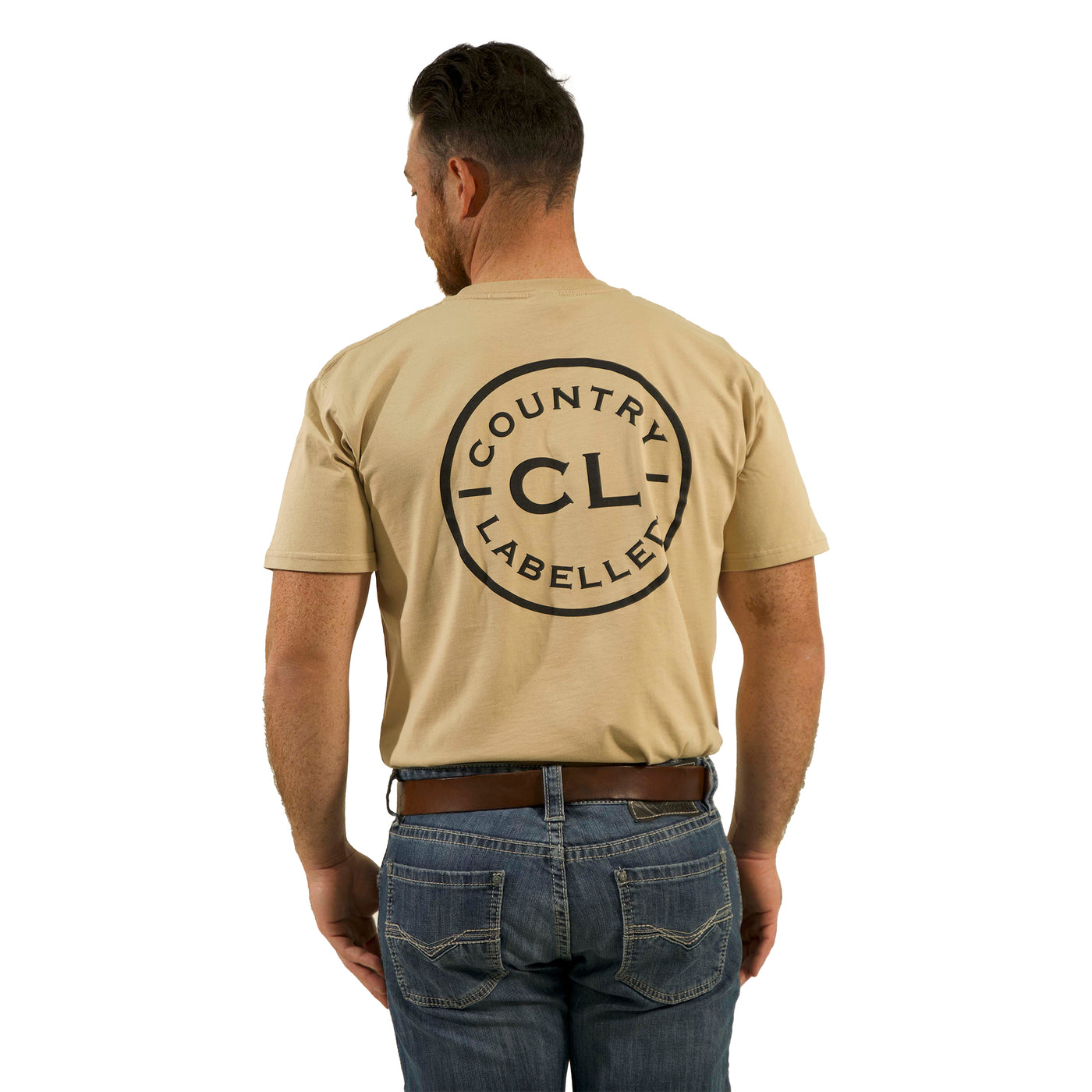 Mens Classic Signature CL T Shirt  - Tan - Black Logo