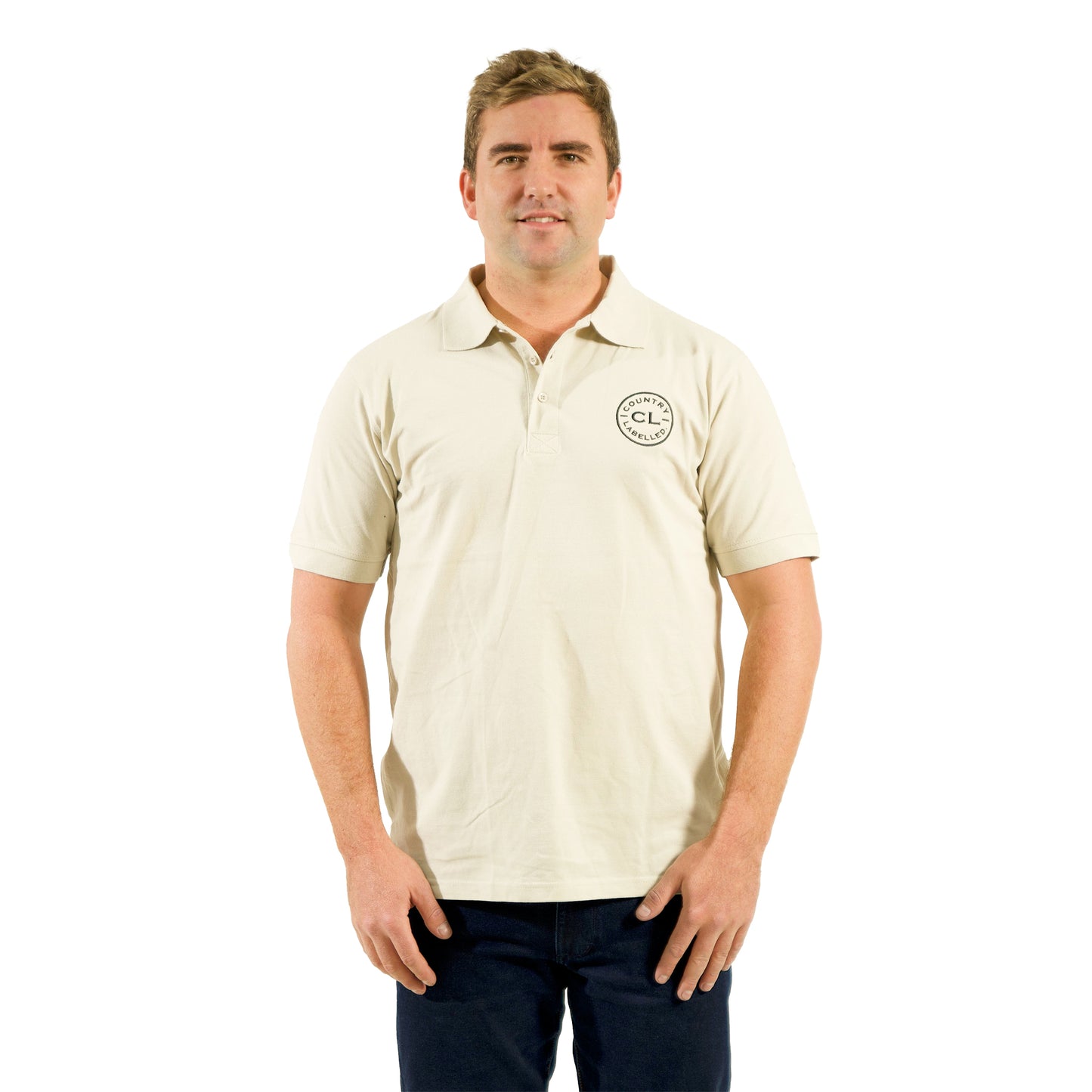 Mens Original Polo shirts - Sand - Black Logo