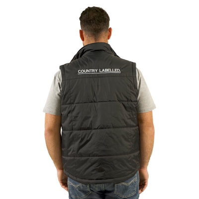 Mens Vests - Black - White Logo